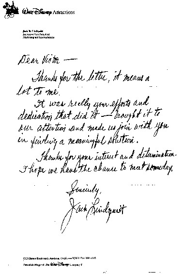 Jack Lindquist Letter
